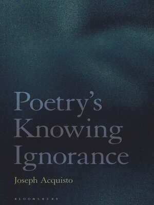 cover image of Poetry's Knowing Ignorance